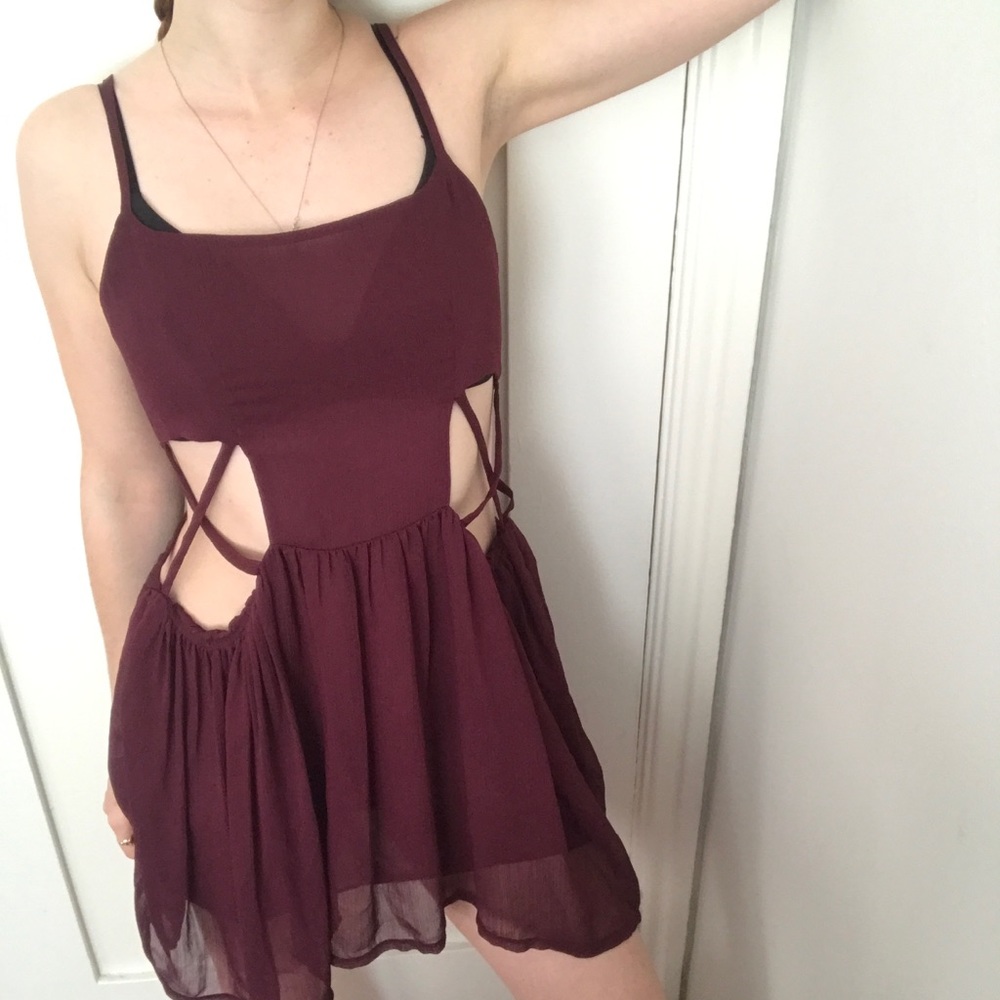 Brandy Melville 🌹 Burgundy Summer Dress